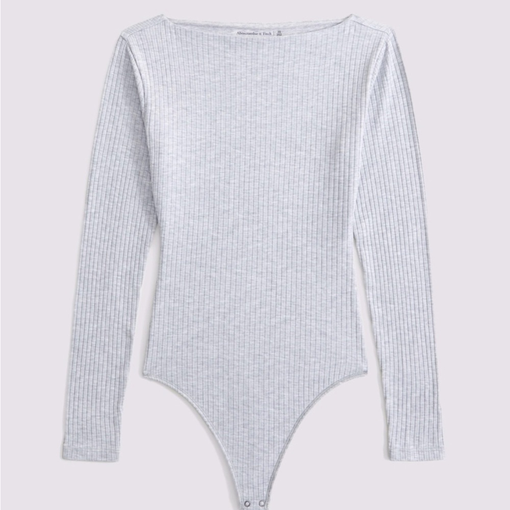 Long-Sleeve Wide Ribbed Slash Bodysuit
